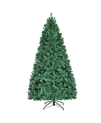 Costway 8Ft Pre-Lit Hinged Pvc Christmas Tree 430 Led Lights Green