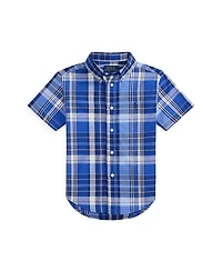 Polo Ralph Lauren Boys' 2-7 Plaid Cotton Poplin Short-Sleeve Shirt