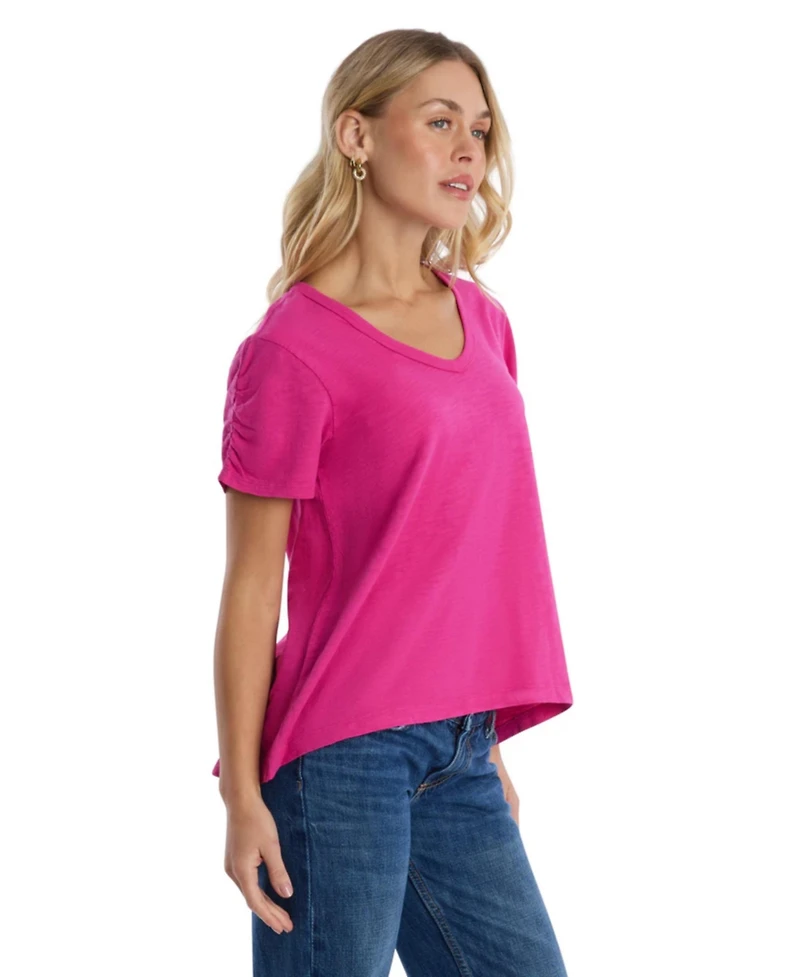 Wilt Clothing Women's Ruched Sleeve Tee