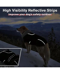 Aronkl Reflective Waterproof Dog Jacket with Fur Collar & Adjustable Buckle for Cold Weather
