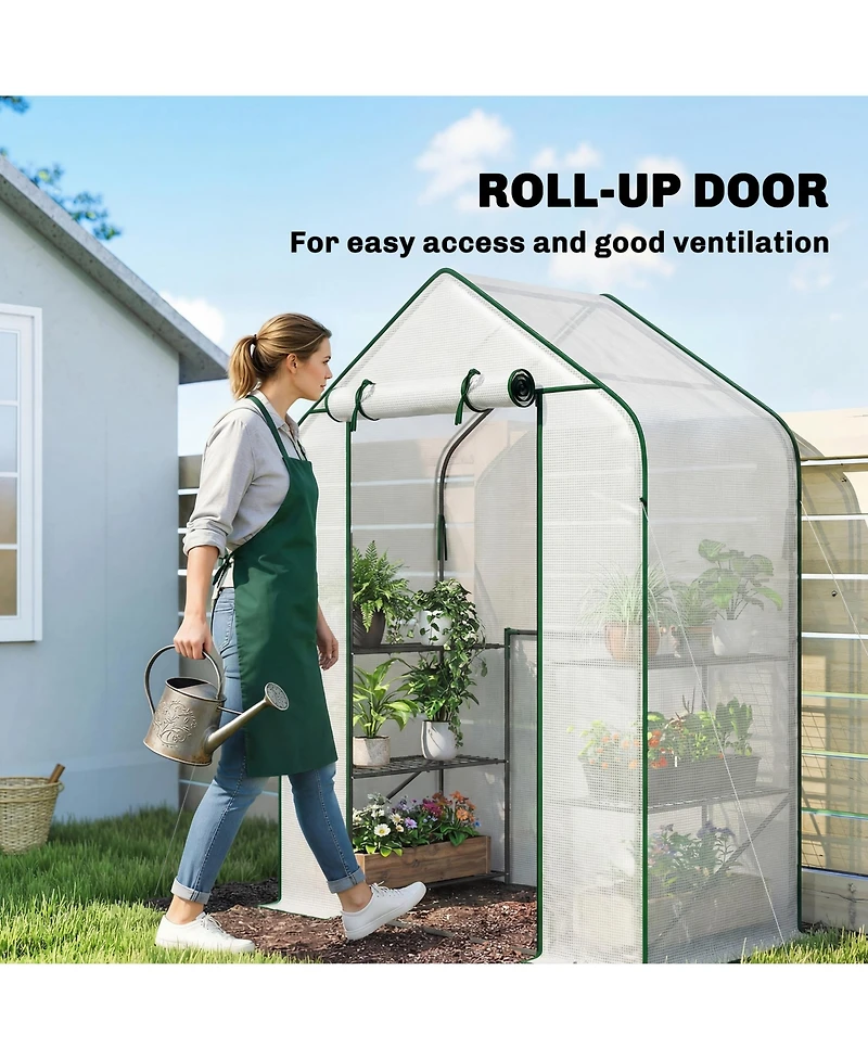 house for Outdoors, 6 Shelves with Pe Cover,