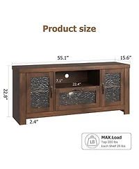gaomon 55.2'' Modern Sideboard Buffet Cabinet with Acrylic Door Storage Cabinet, Farmhouse Coffee Bar Cabinet with Shelves