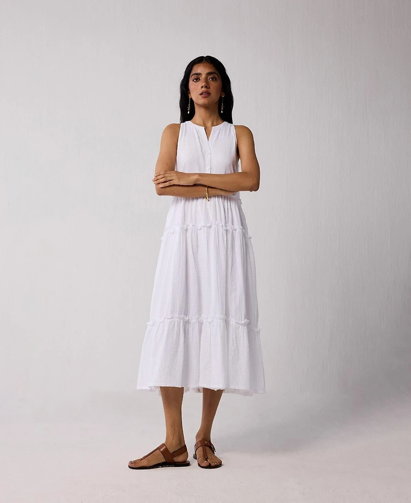 Reistor Women's Embroidered Sleeveless Maxi Dress