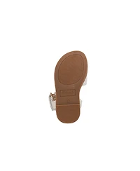 Bebe Little Girls Girl's Fashion Sandal with Flower Medallion and Hanging b Charm – Comfy Dressy Shoes