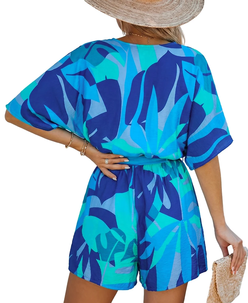 Cupshe Women's Wild Zephyr Tropical Romper