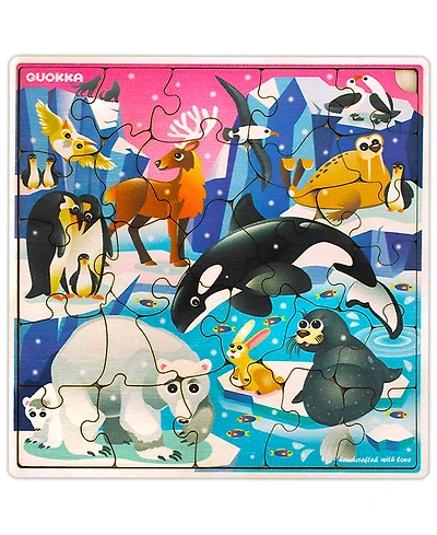 Quokka 28 Piece Wooden Animal Puzzles for Kids Ages 3–5