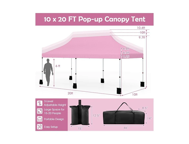 Slickblue Foldable Outdoor Canopy Gazebo with Storage Bag