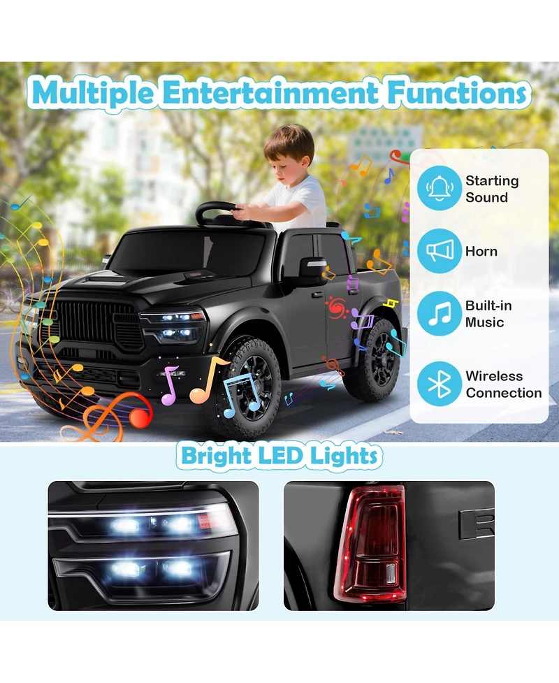 Slickblue Big Kids 24V Ride On Truck 2-Seater with Music & Remote Control