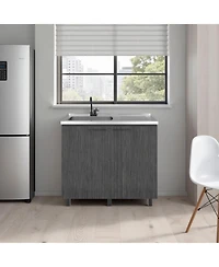 Fm Furniture Utility Sink Cabinet with 2 Doors and 3 Shelves