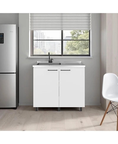 Fm Furniture Utility Sink Cabinet with 2 Doors and 3 Shelves