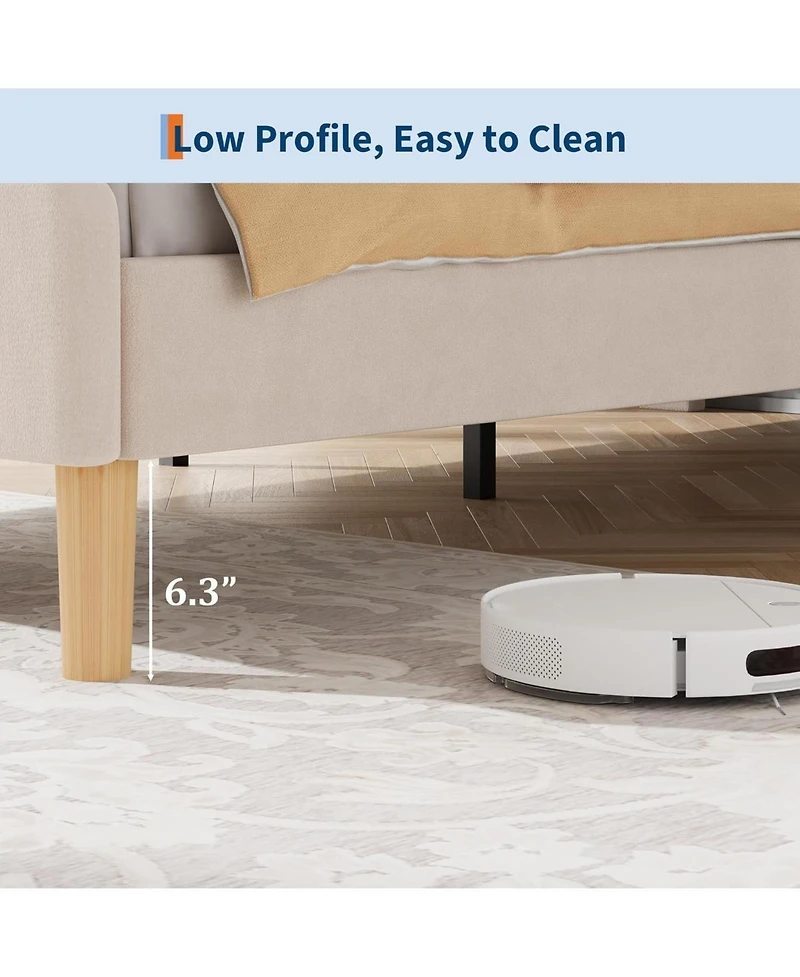 gaomon Twin Upholstered Led Bed Frame Adjustable Headboard Velvet Princess Platform Wooden Slats No Box Spring