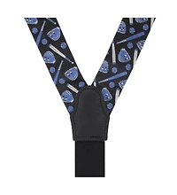 Trafalgar Men's Life Is Better with Baseball Novelty Silk Button End Suspenders