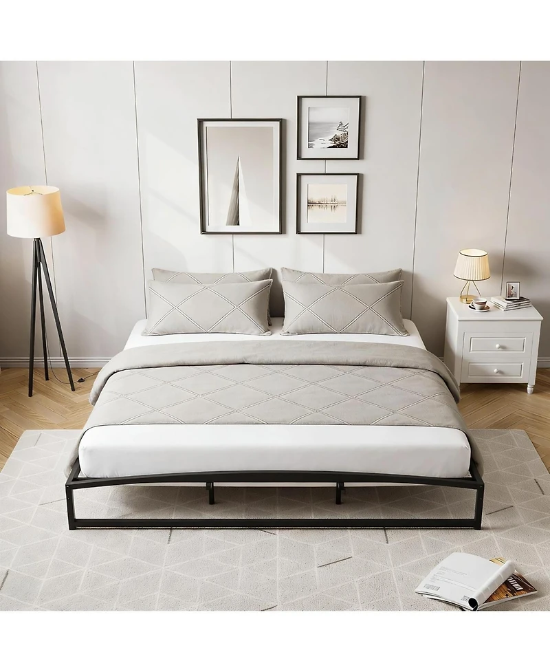 gaomon Metal Bed Frame,Platform Frame with Arch Design,10" Heavy Duty Strong Support Slats,Sturdy Mattress Foundation,Easy Assembly