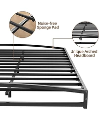 gaomon Metal Bed Frame,Platform Frame with Arch Design,10" Heavy Duty Strong Support Slats,Sturdy Mattress Foundation,Easy Assembly