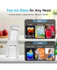 Antarctic Star Slim Stainless Steel Ice Maker, Dual Water Tanks (2L Total) & 26 lbs. Capacity