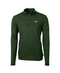 Cutter & Buck Men's Hunter Green Philadelphia Eagles Virtue Eco Pique Quarter-Zip Pullover Hoodie