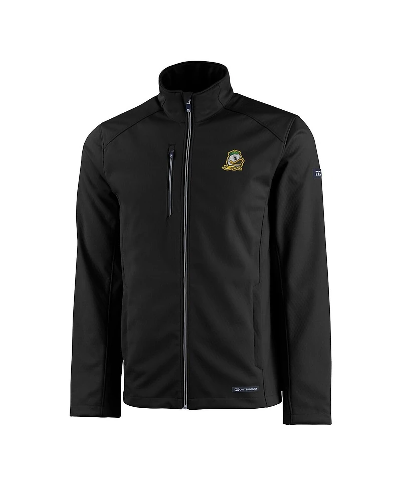 Cutter & Buck Men's Black Oregon Ducks Evoke Eco Softshell Full-Zip Jacket