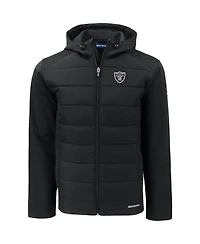 Cutter & Buck Men's Black Las Vegas Raiders Evoke PrimaLoft Hybrid Eco Softshell Full-Zip Hooded Jacket