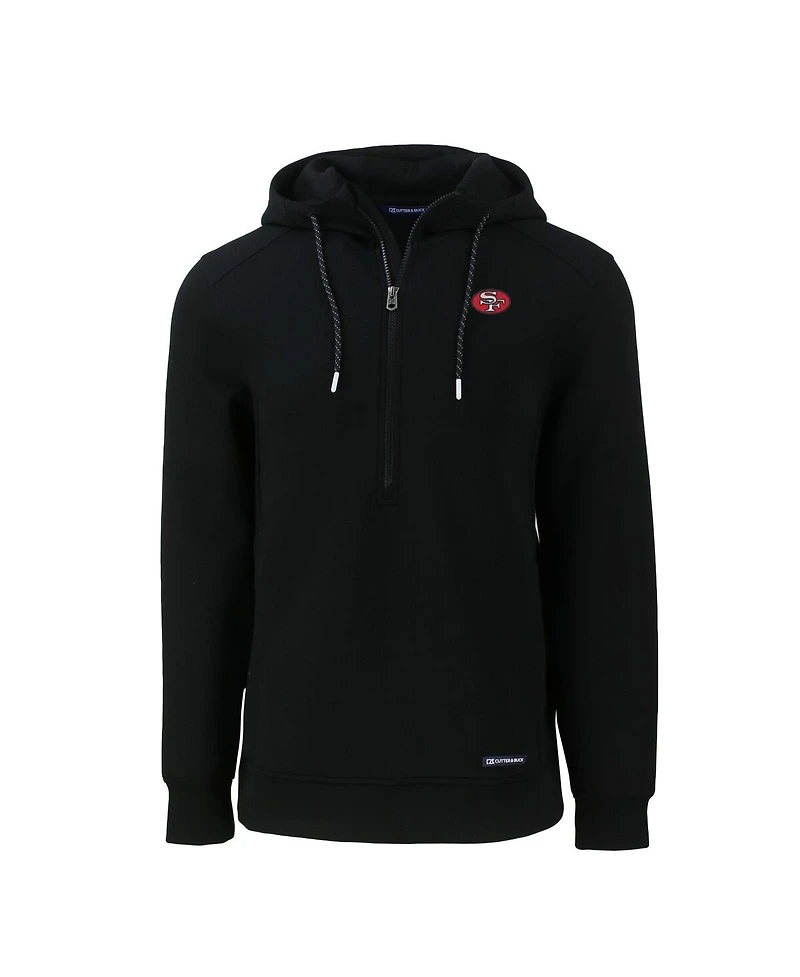 Cutter & Buck Men's Black San Francisco 49ers Throwback Roam Eco Half-Zip Pullover Hoodie