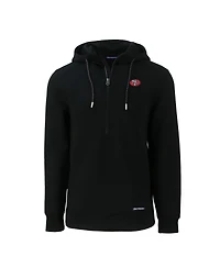 Cutter & Buck Men's Black San Francisco 49ers Throwback Roam Eco Half-Zip Pullover Hoodie