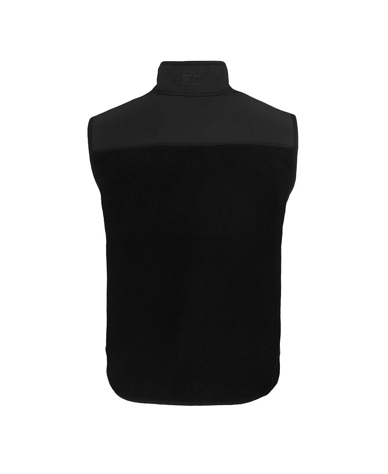 Cutter & Buck Men's Black New England Patriots Throwback Cascade Eco Sherpa Fleece Full-Zip Vest