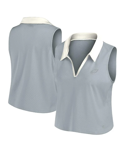 Fanatics Women's Gray Philadelphia Eagles Studio Wellness V-Neck Tank Top