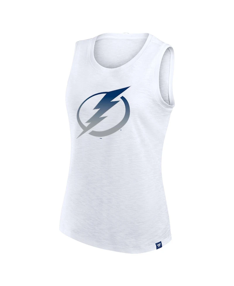 Fanatics Women's White Tampa Bay Lightning Slub Tank Top
