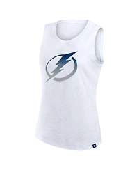 Fanatics Women's White Tampa Bay Lightning Slub Tank Top