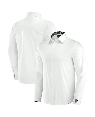 J. Palmer Men's White Las Vegas Raiders Man-In-Motion Long Sleeve Button-Up Dress Shirt