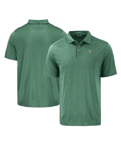 Cutter & Buck Men's Green Miami Hurricanes Coastline Epic Comfort Eco Polo Shirt