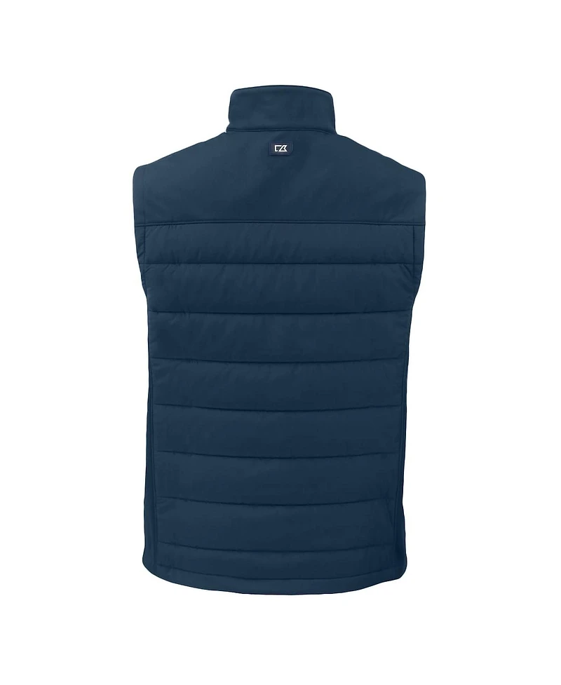 Cutter & Buck Men's Navy Los Angeles Dodgers Evoke Hybrid Eco Softshell Full-Zip Vest