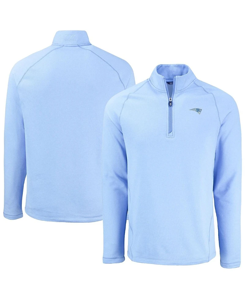 Cutter & Buck Men's Powder Blue Houston Texans Peshastin Eco Fleece Raglan Quarter-Zip Sweatshirt