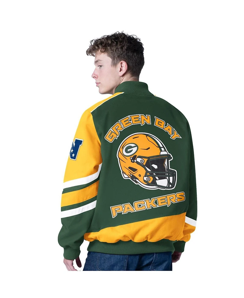 G-iii Sports by Carl Banks Men's Green Bay Packers Prime Time Full-Zip Racing Jacket