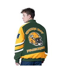 G-iii Sports by Carl Banks Men's Green Bay Packers Prime Time Full-Zip Racing Jacket