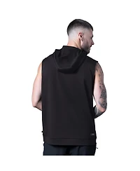 Msx By Michael Strahan Men's Black Pittsburgh Steelers Tri-Blend Rebound Sleeveless Hoodie