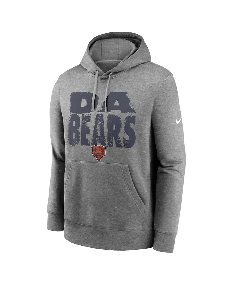 Nike Men's Heather Gray Chicago Bears Club Fleece Hoodie