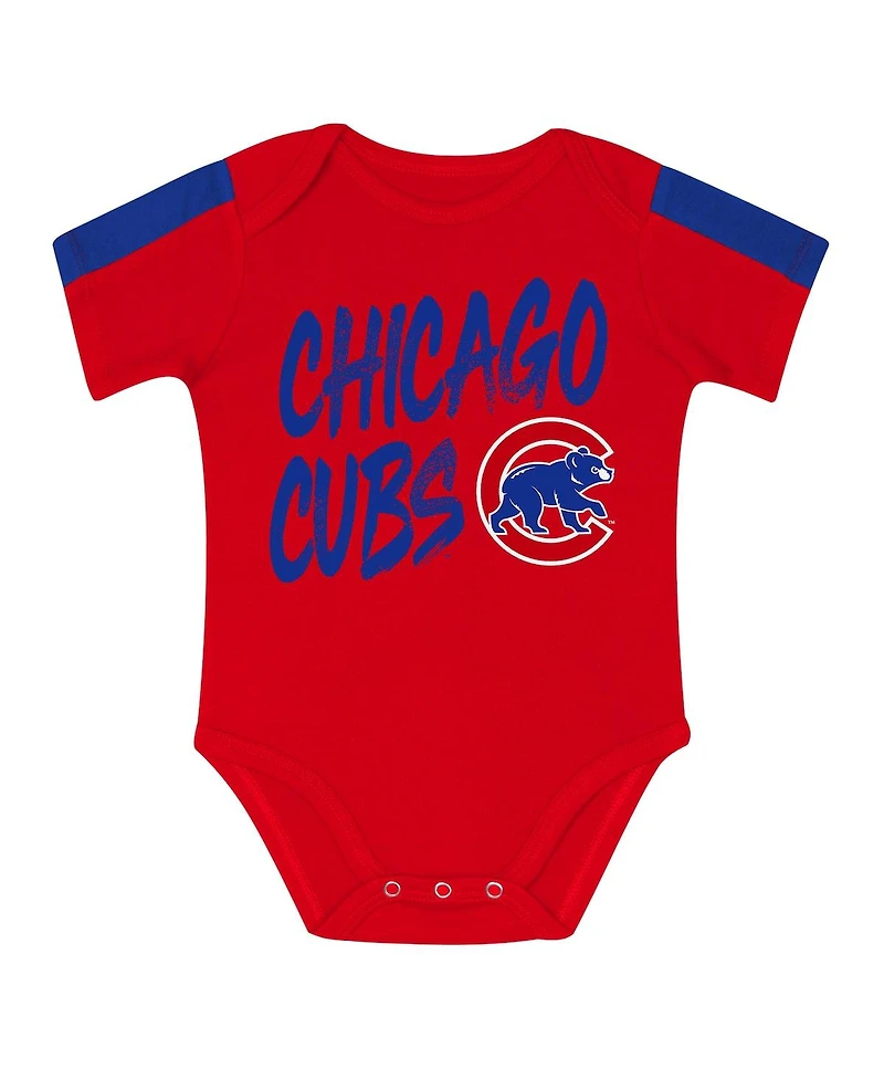 Outerstuff Newborn 3-Piece Chicago Cubs Double Down Bodysuit and Pants