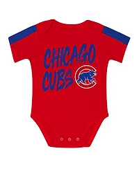 Outerstuff Newborn 3-Piece Chicago Cubs Double Down Bodysuit and Pants