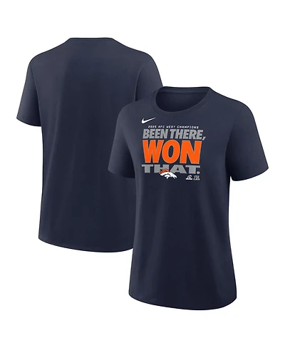 Nike Women's Navy Denver Broncos 2025 Afc West Division s Locker Room Trophy Collection T-Shirt