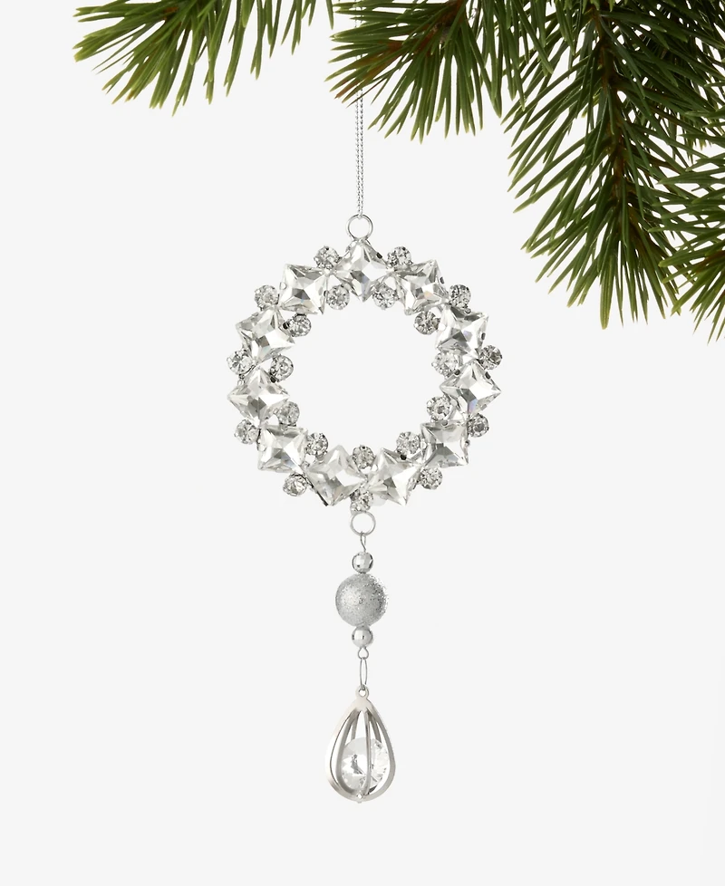Holiday Lane Jeweled Elegance Sparkling Wreath Ornament, Exclusively at Macy's