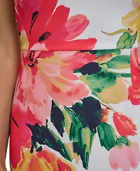 Eliza J Women's Printed Side Slit Midi Sheath Dress