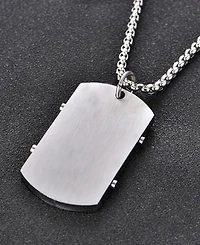 Rhona Sutton Men's Stainless Steel Serenity Prayer Pendant Necklace