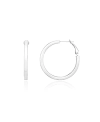 The Lovery Square Tube Hoop Earrings Sterling Silver