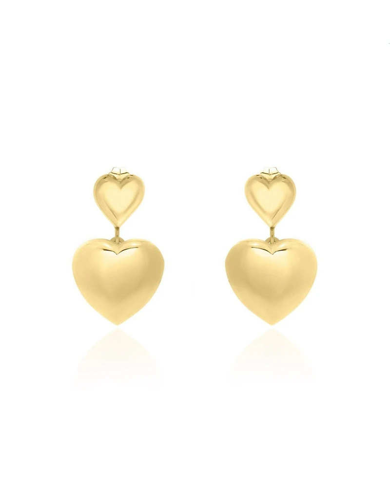 The Lovery Double Heart Drop Earrings 14K Gold-Plated Sterling Silver