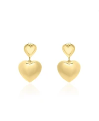 The Lovery Double Heart Drop Earrings 14K Gold-Plated Sterling Silver
