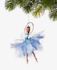 Holiday Lane Ballet Dancing African American Ballerina in Blue Ornament, Exclusively at Macy's
