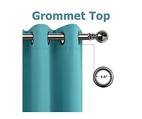 Kate Aurora Teal 2 Piece Grommet Top Blackout Curtain Panels For Extra Long Windows
