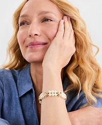 Charter Club Imitation Pearl Flower Stretch Bracelet, Macy's Exclusive