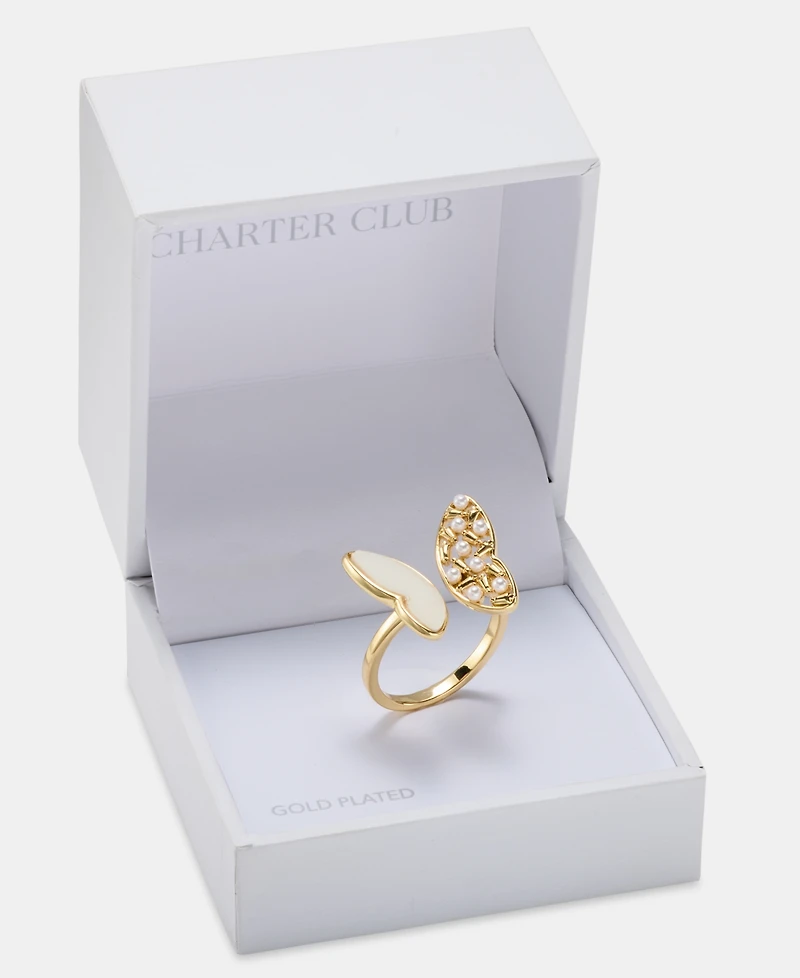 Charter Club Mother-of-Pearl & Cubic Zirconia Butterfly Ring, Macy's Exclusive