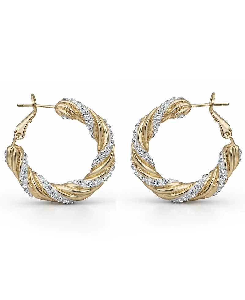 And Now This Clear Crystal Twist Hoop Earrings